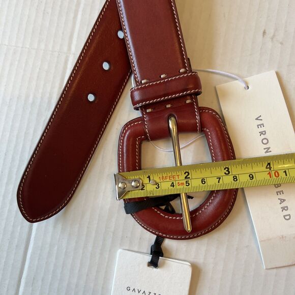 Veronica Beard/GAVAZZENI Leather Belt 75/XXS Aloe Campari Red Made in Italy NWT main image 7